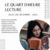 Quart d’heure lecture jeudi 1er décembre à 10h25